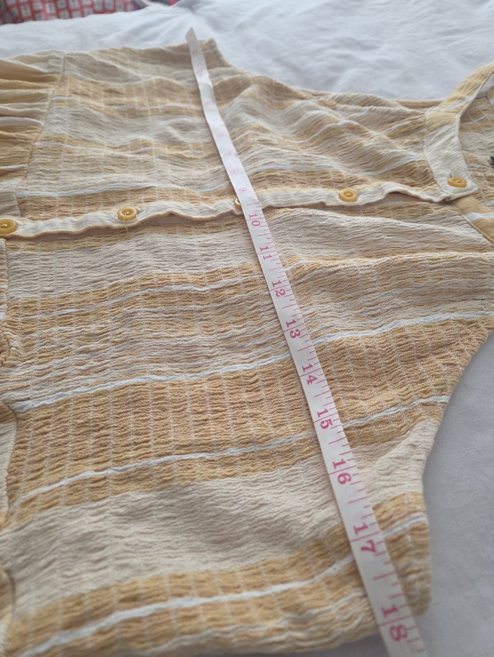 Torrid Size 1 Striped Babydoll Tank Top Button Front Peach Boho - Picture 3 of 4